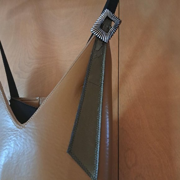 Toga Pulla Archives Leather Western Buckle Dress with Pleated Skirt - Picture 3 of 3